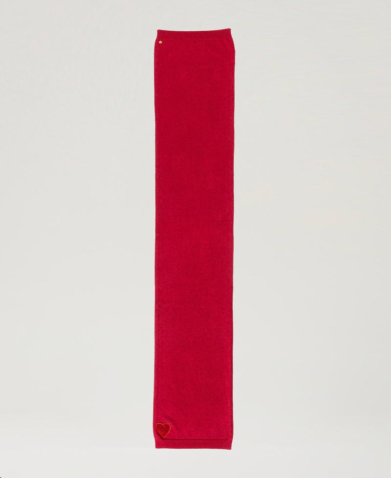 Scee by twin set Sciarpa in maglia con patch a cuore In Vendita