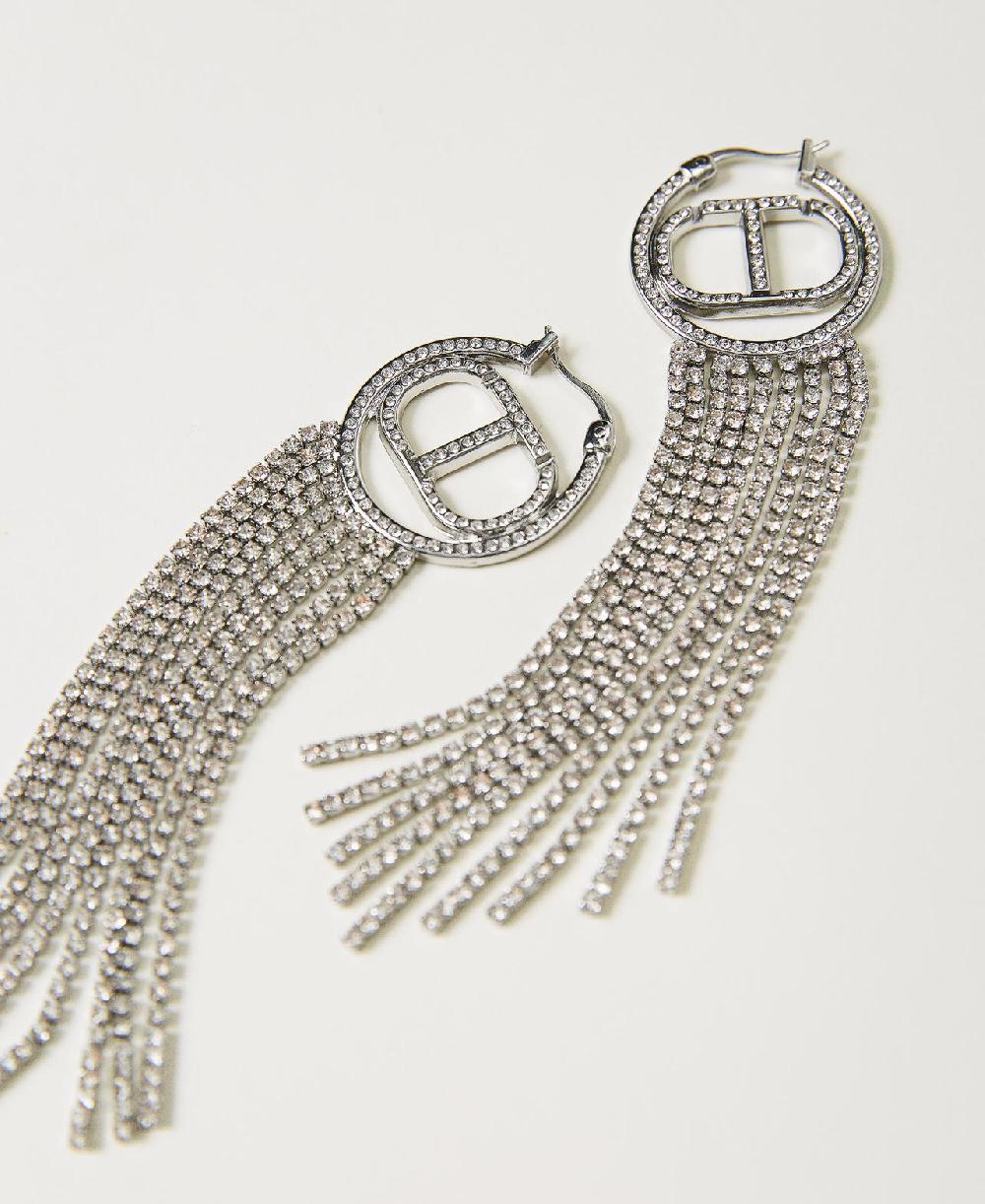 Scee by twin set Orecchini con Oval T e frange strass Vendita Economica