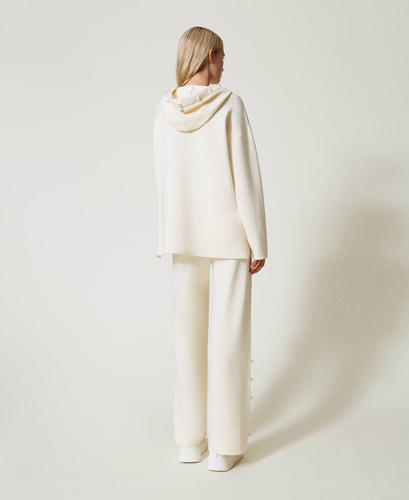 Scee by twin set Pantaloni wide leg in maglia con perle Offerta San Valentino