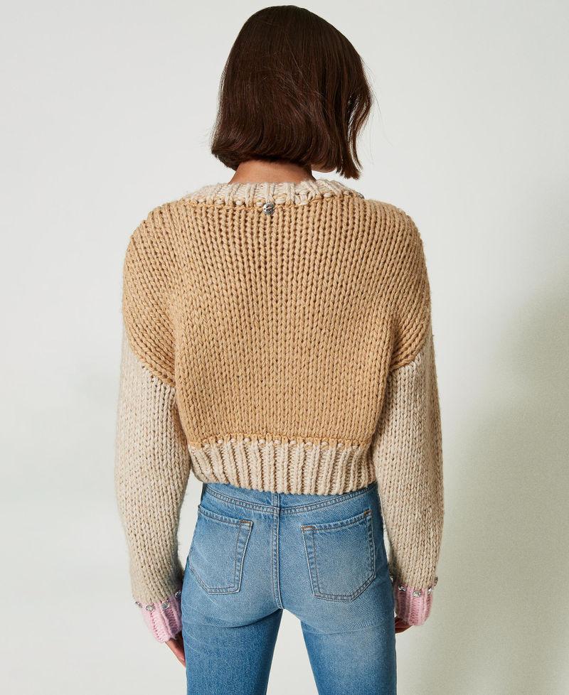 Scee by twin set Maglia color block con ricami a mano Fino Al -60%
