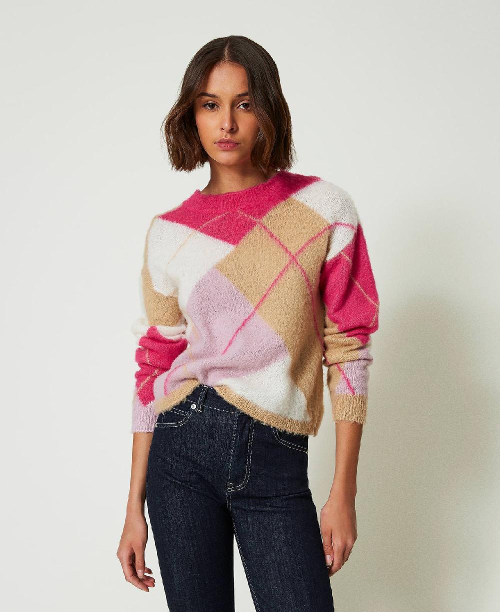 Scee by twin set Maglia jacquard argyle in misto lana Shopping Online