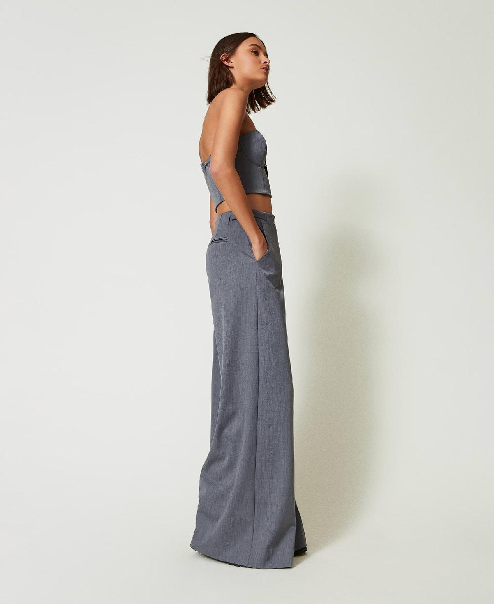 Scee by twin set Pantaloni a palazzo MYFO con ricamo Affare Del Giorno