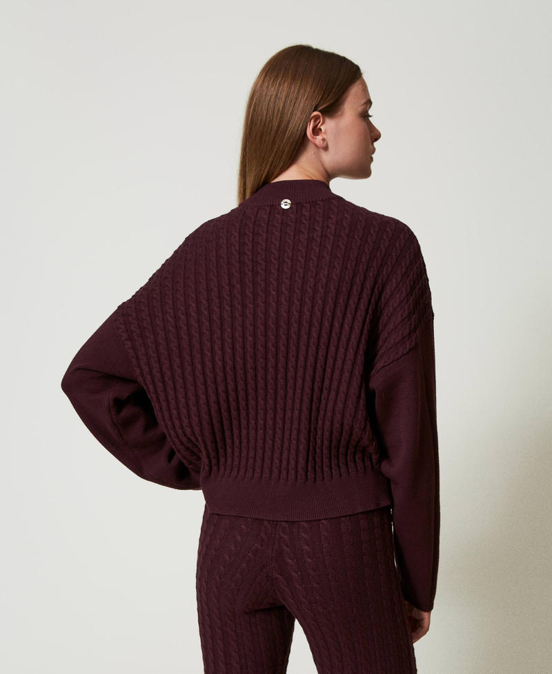 Scee by twin set Maglia lupetto a trecce con strass Sottocosto