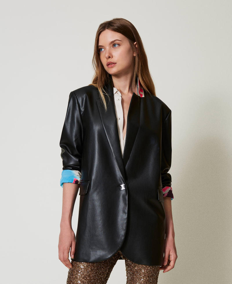 Scee by twin set Giacca blazer MYFO effetto pelle Novità