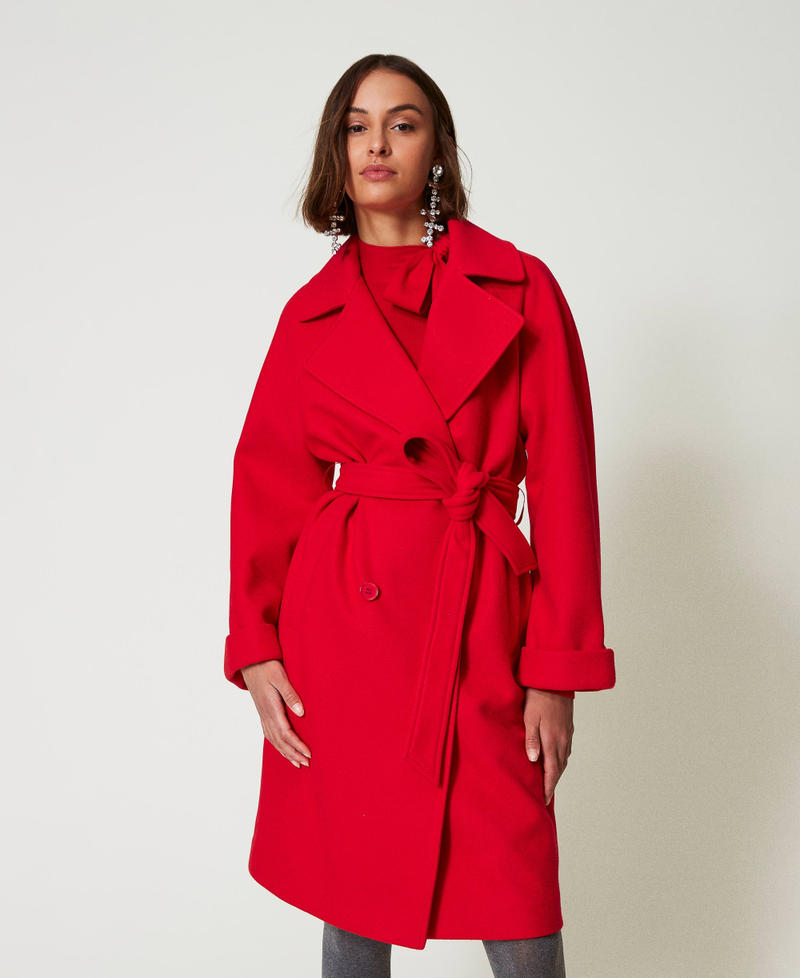 Scee by twin set Cappotto doppiopetto in panno Presa