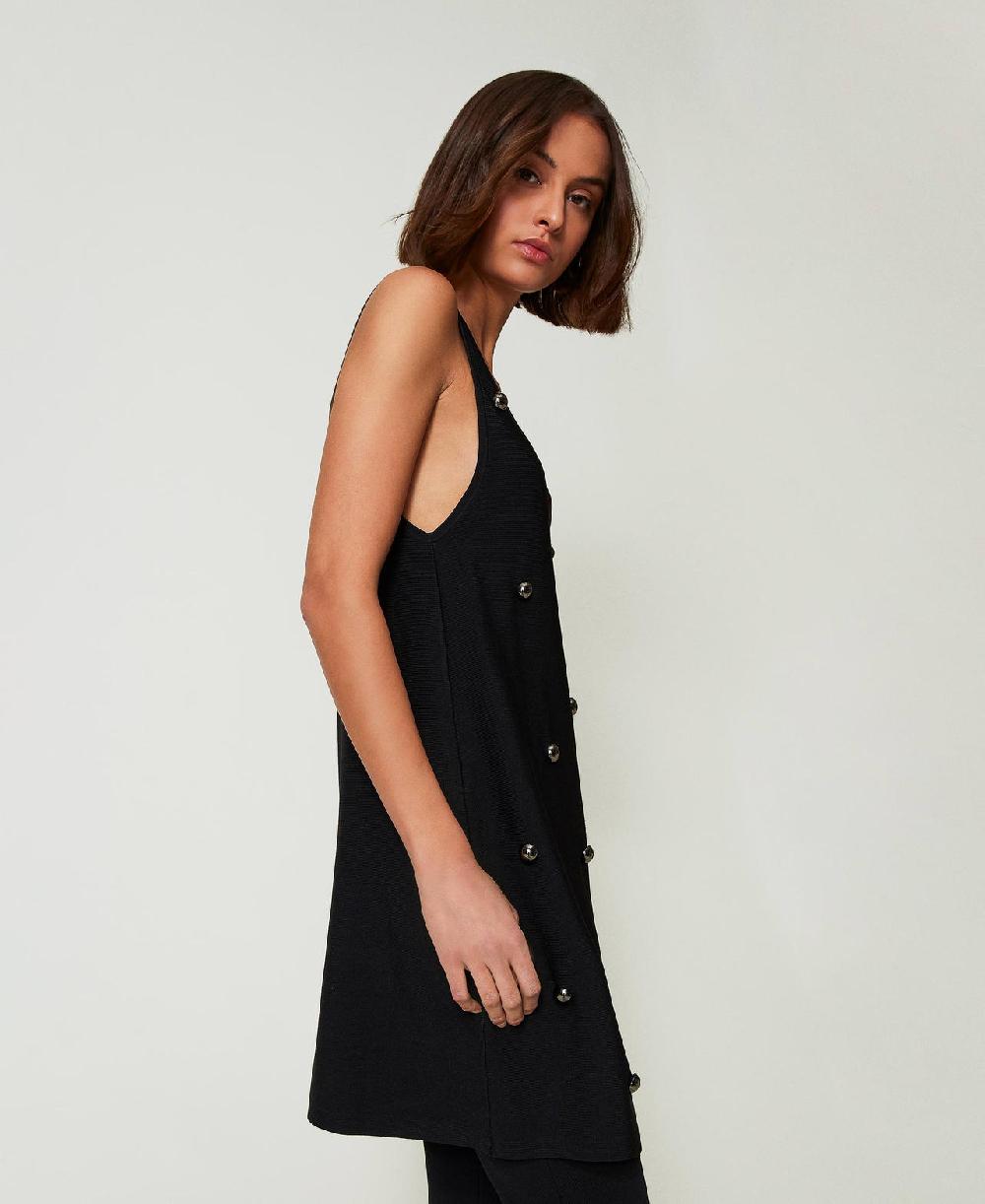 Scee by twin set Abito corto in maglia con borchie Economico