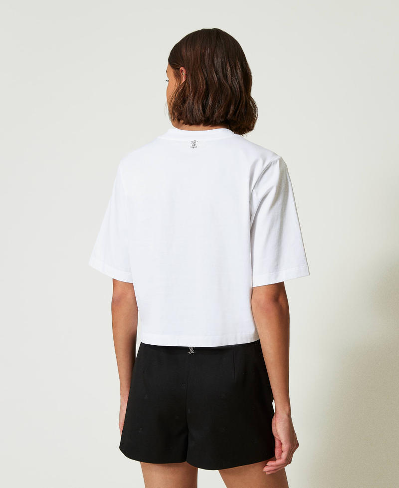 Scee by twin set T-shirt boxy MYFO con stampa e paillettes Online