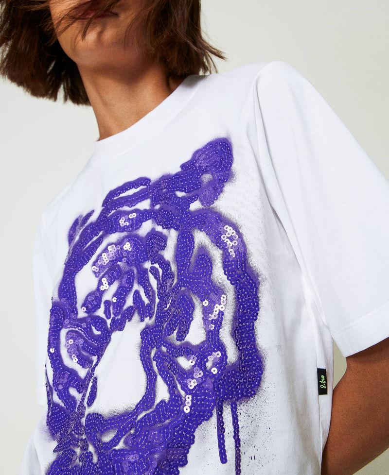 Scee by twin set T-shirt boxy MYFO con stampa e paillettes Online