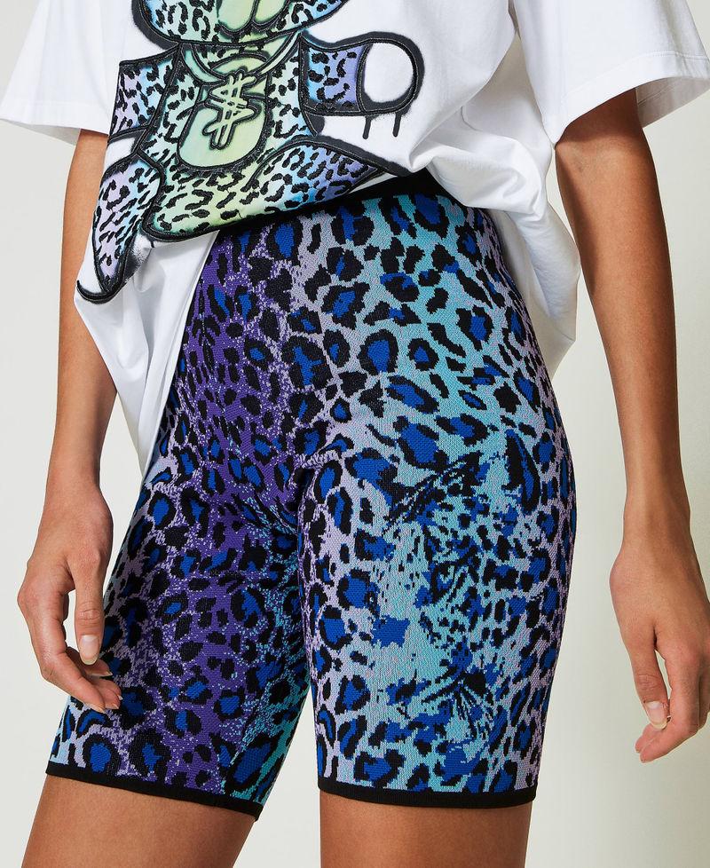 Scee by twin set Shorts biker MYFO in maglia jacquard Saldi