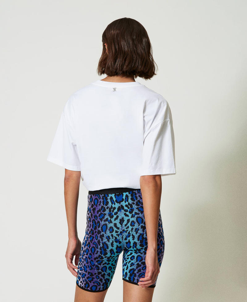 Scee by twin set Shorts biker MYFO in maglia jacquard Saldi