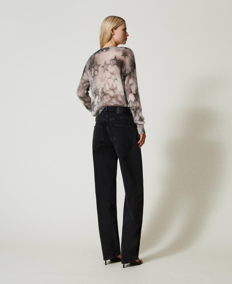 Scee by twin set Jeans nero carrot fit cinque tasche Vendita Calda