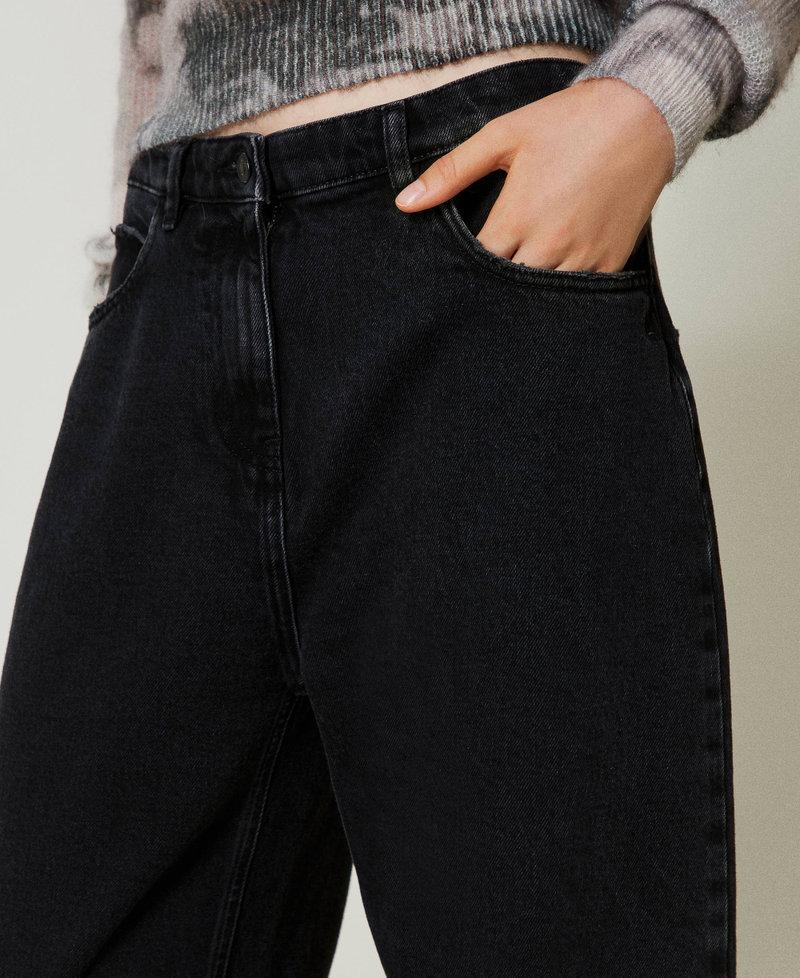 Scee by twin set Jeans nero carrot fit cinque tasche Vendita Calda