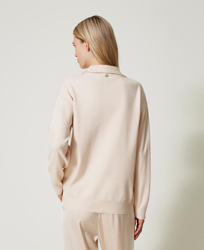Scee by twin set Maglia con colletto in raso Ritorno libero