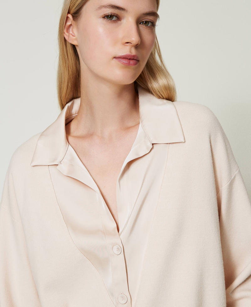 Scee by twin set Maglia con colletto in raso Ritorno libero