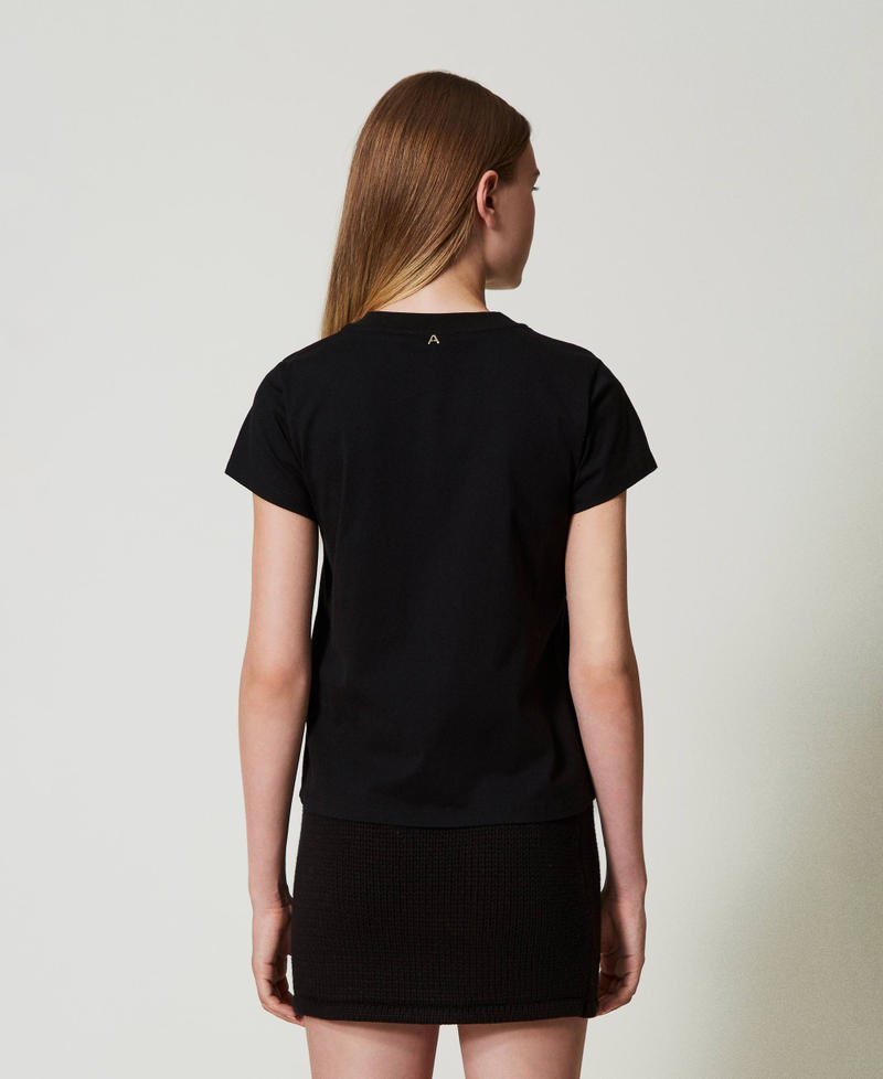 Scee by twin set T-shirt con logo e strass 2025