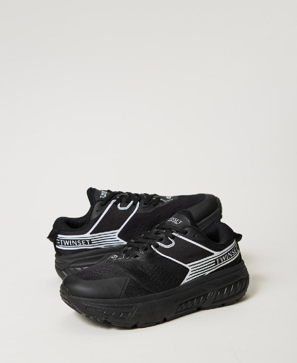 Scee by twin set Sneakers Fessura a righe con logo a contrasto Qualità