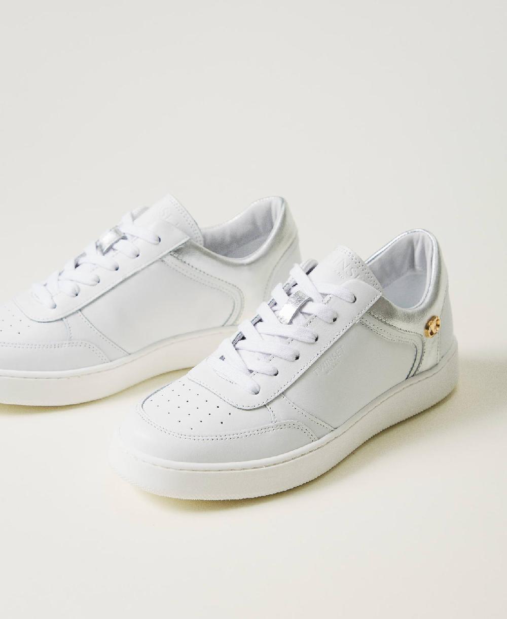 Scee by twin set Sneakers in pelle con inserti laminati Promozione