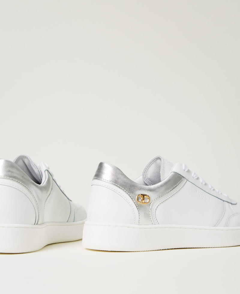 Scee by twin set Sneakers in pelle con inserti laminati Promozione