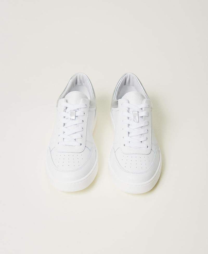 Scee by twin set Sneakers in pelle con inserti laminati Promozione