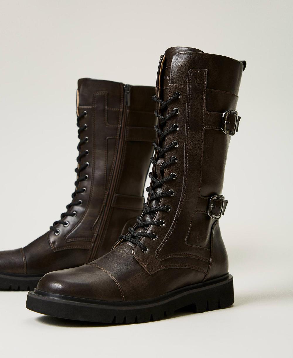 Scee by twin set Anfibi alti con cinturini Economico