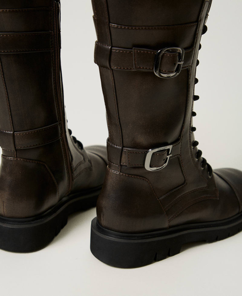 Scee by twin set Anfibi alti con cinturini Economico