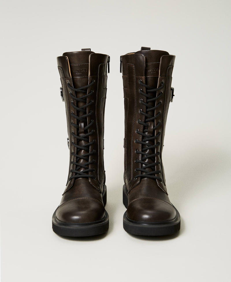Scee by twin set Anfibi alti con cinturini Economico