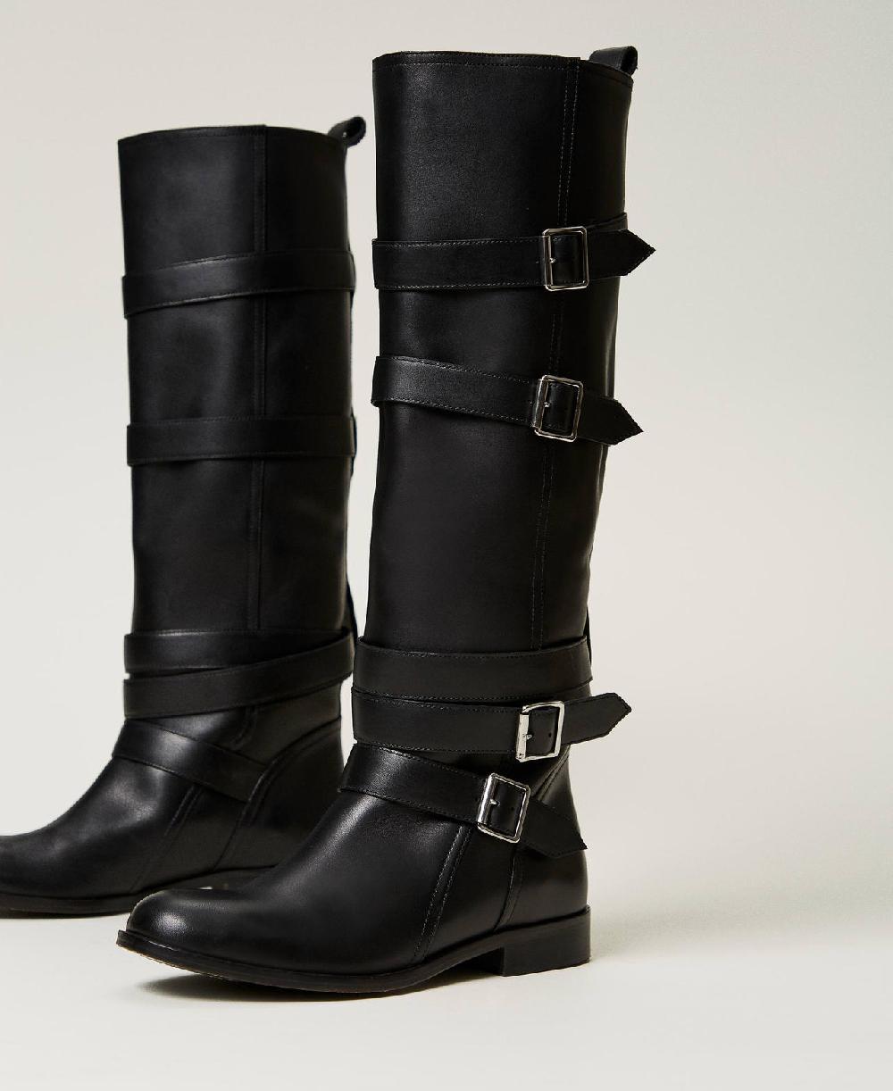 Scee by twin set Stivali in pelle con cinturini Online