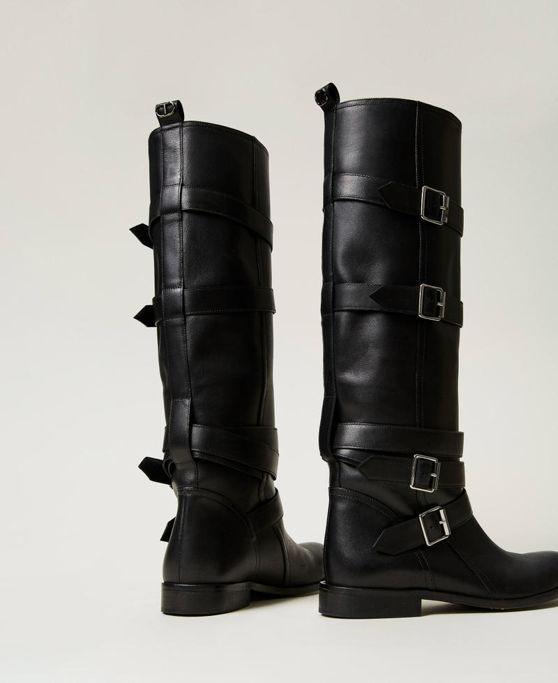 Scee by twin set Stivali in pelle con cinturini Online