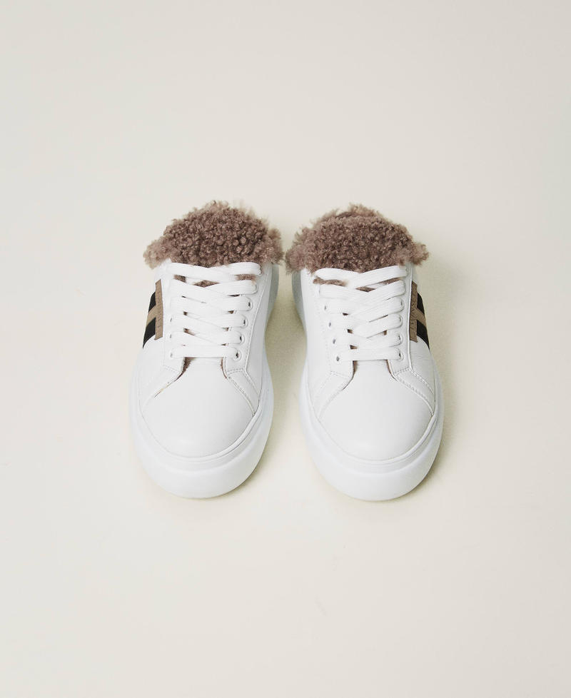 Scee by twin set Sneakers slide con faux fur Saldi
