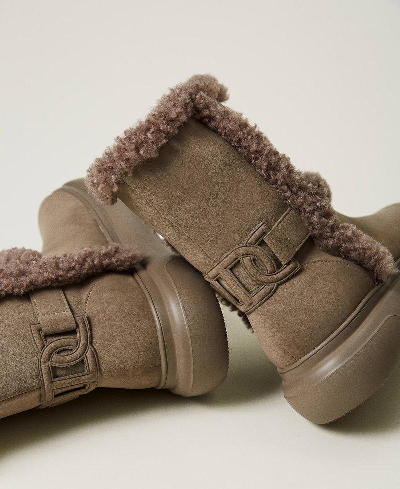 Scee by twin set Stivaletti con dettagli in faux fur Offerte