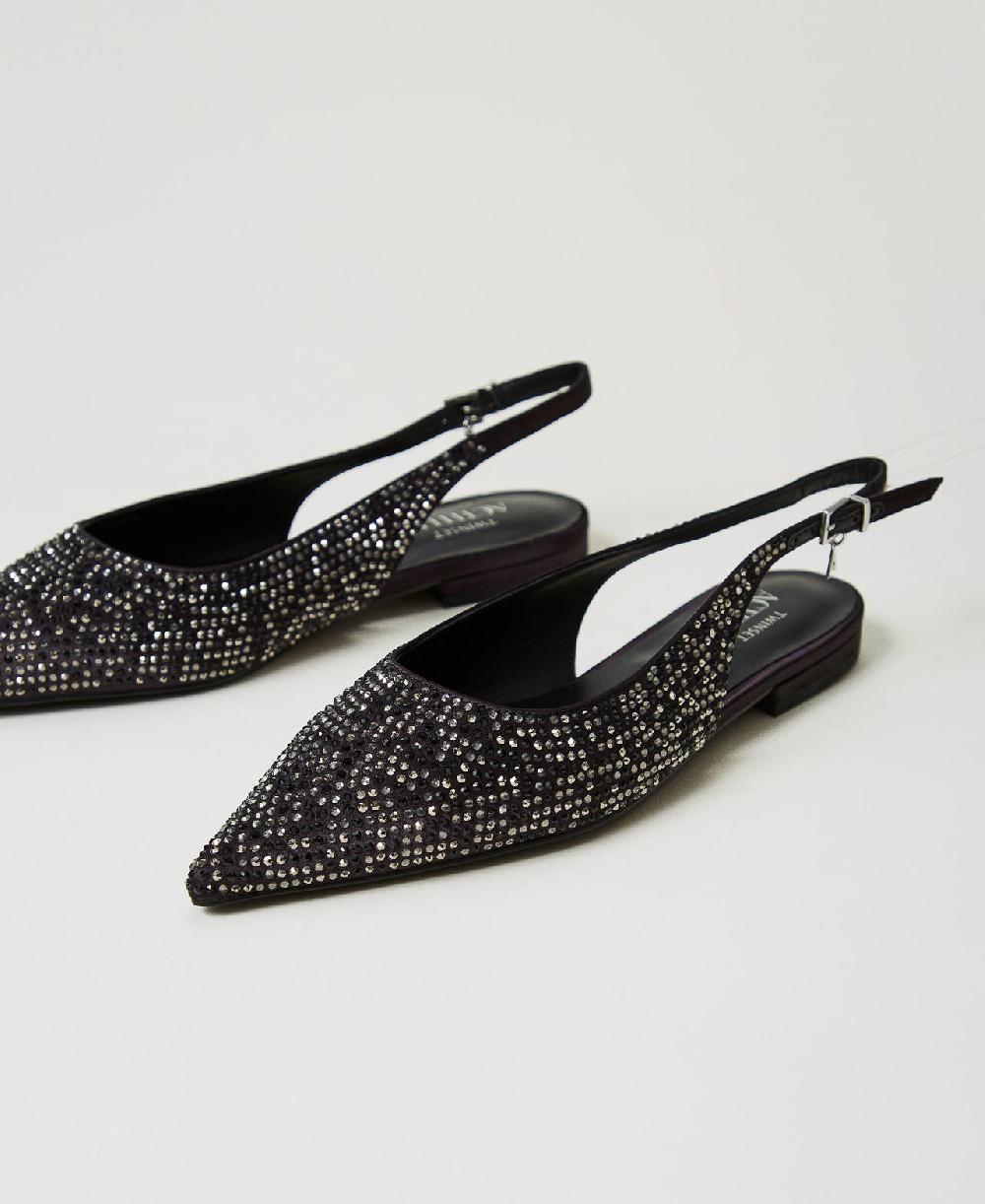 Scee by twin set Ballerine sling back con strass Italia