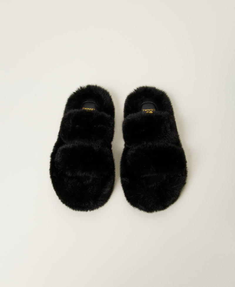 Scee by twin set Sandali slide in faux fur In Linea