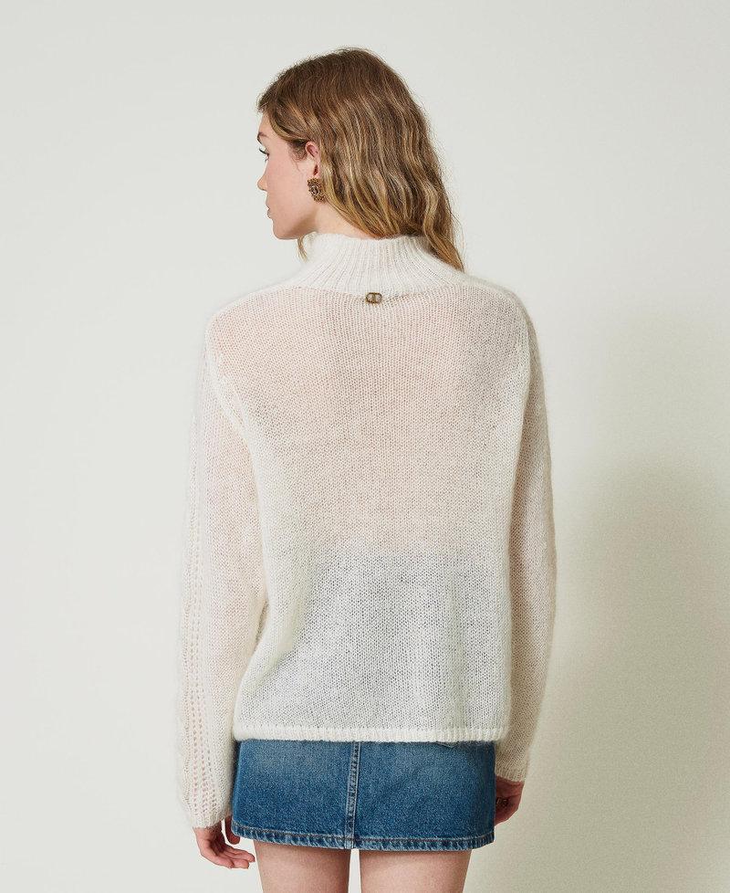 Scee by twin set Maglia lupetto in lana e mohair con pizzo Spedizione Gratuita