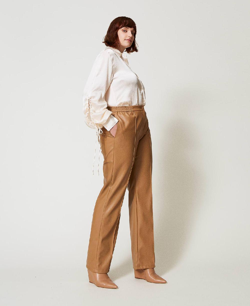 Scee by twin set Pantaloni effetto pelle con elastico Qualità Garantita