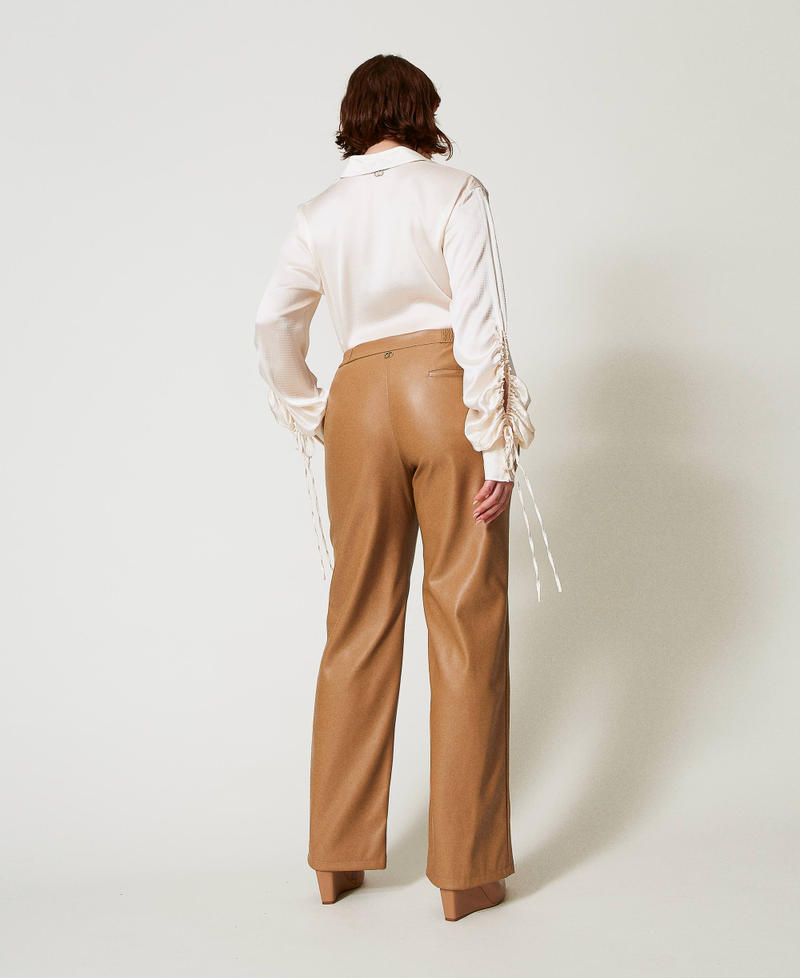 Scee by twin set Pantaloni effetto pelle con elastico Qualità Garantita