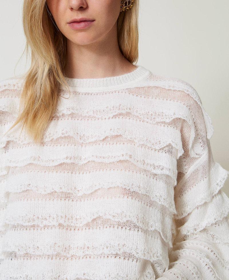 Scee by twin set Maglia boxy con balze effetto pizzo Negozi Online