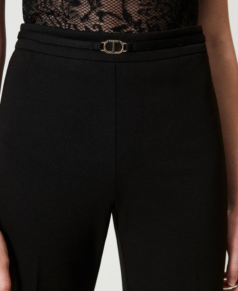 Scee by twin set Pantaloni straight leg con cinturino Oval T Consegna Veloce