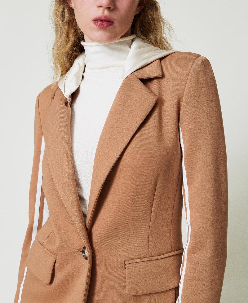 Scee by twin set Giacca blazer in tessuto scuba con cappuccio Fino Al -60%