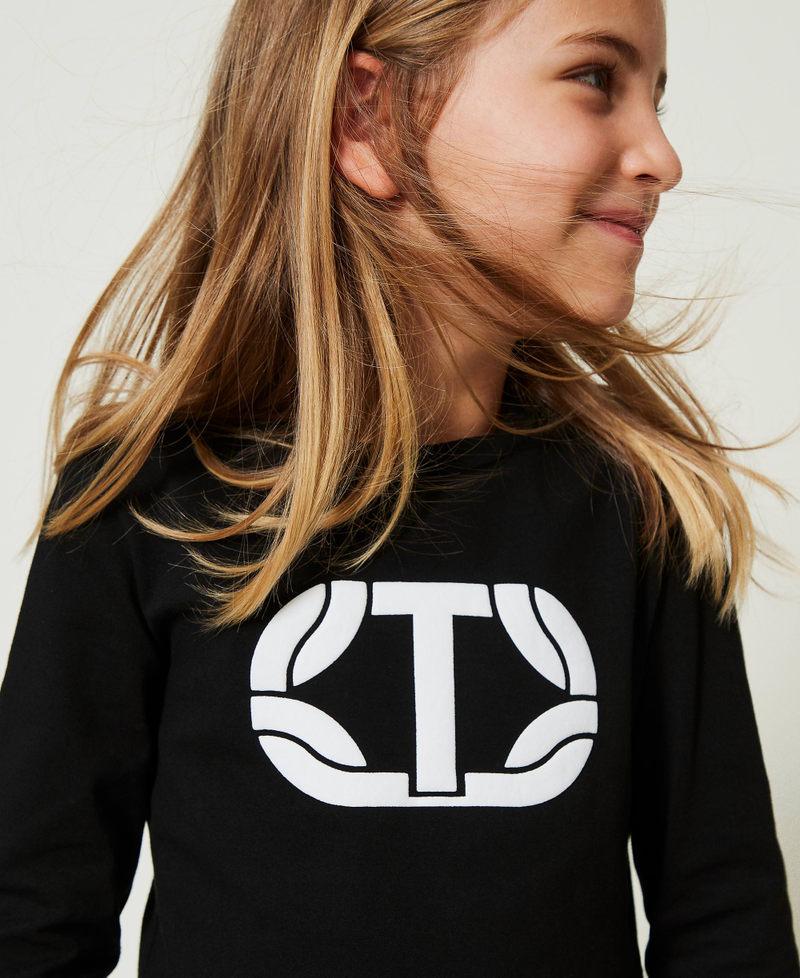 Scee by twin set T-shirt cropped con logo gommato Sconto
