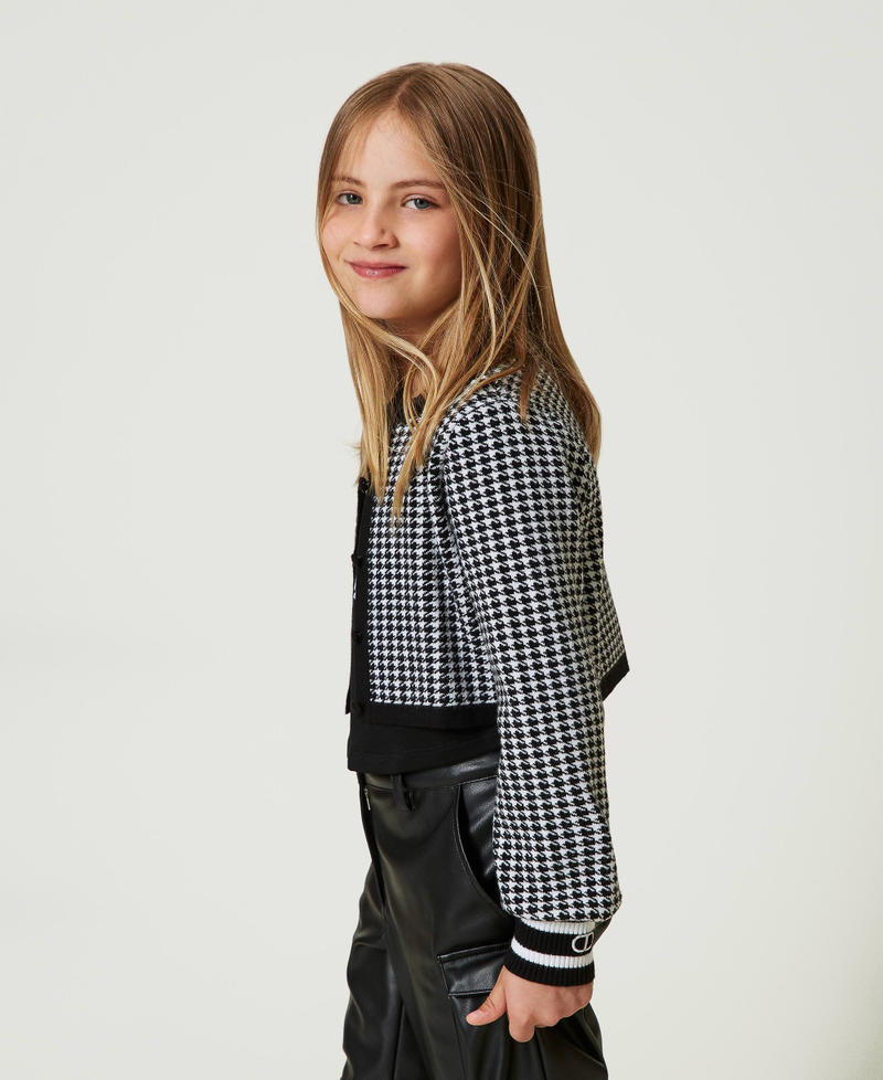Scee by twin set Giacca in maglia jacquard pied de poule Offerta