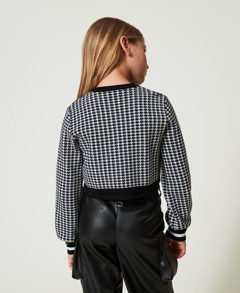 Scee by twin set Giacca in maglia jacquard pied de poule Offerta