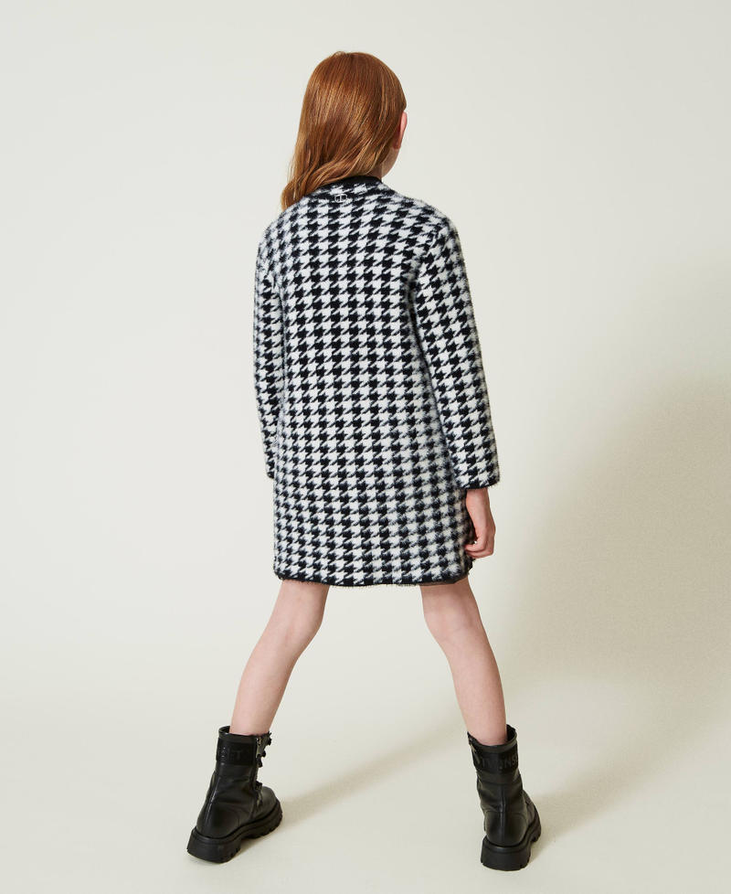 Scee by twin set Cappotto in maglia jacquard pied de poule Economico