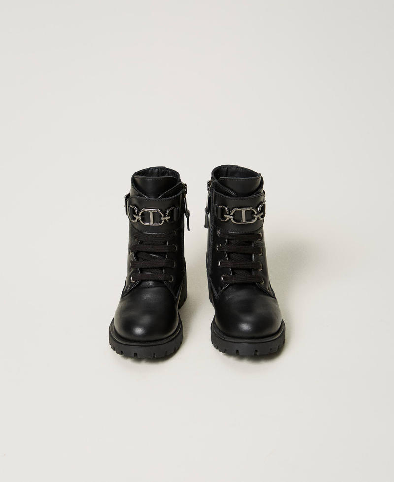 Scee by twin set Anfibi baby in pelle con cinturino Offerte