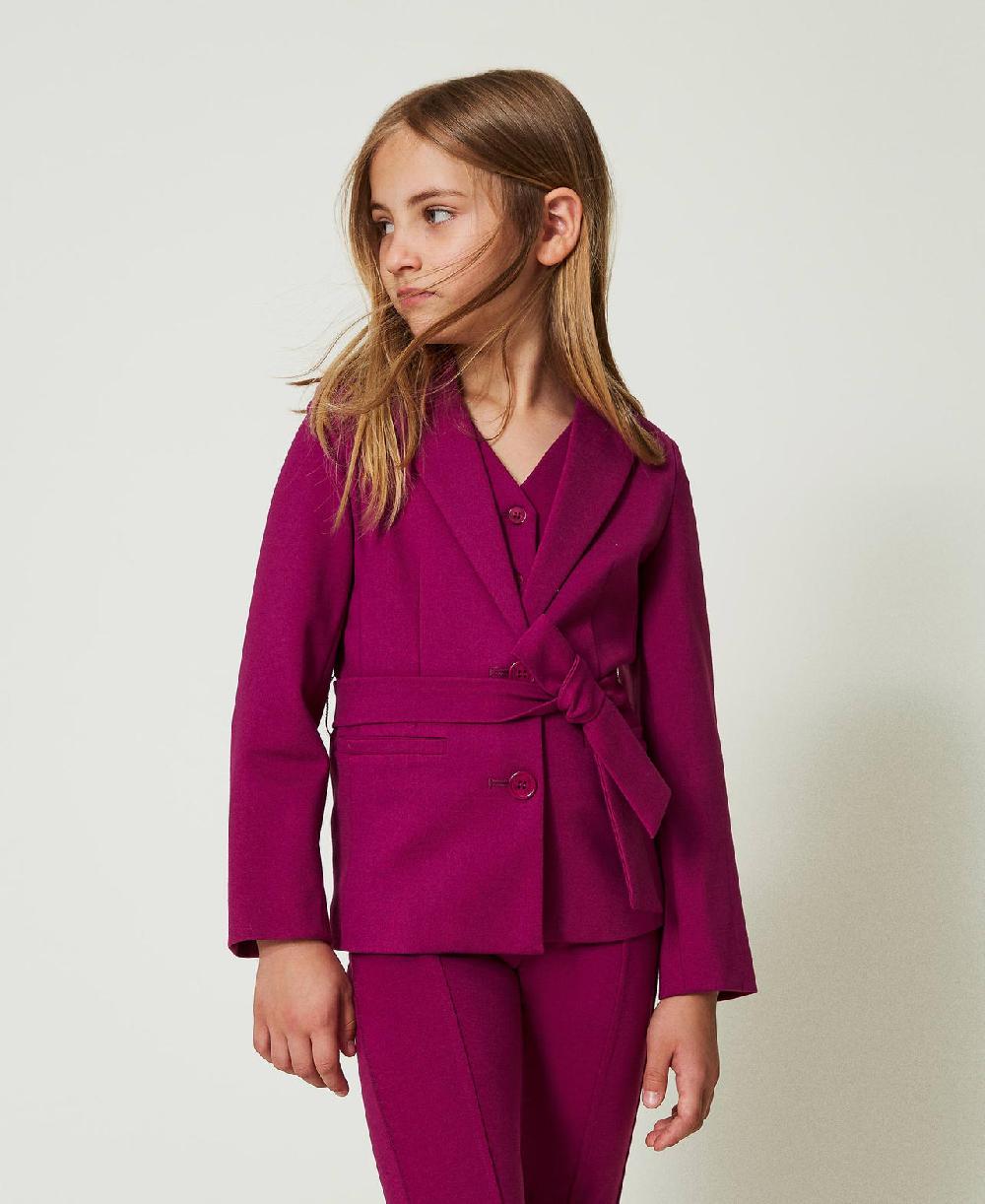 Scee by twin set Giacca blazer monopetto con cintura Vendita Economica