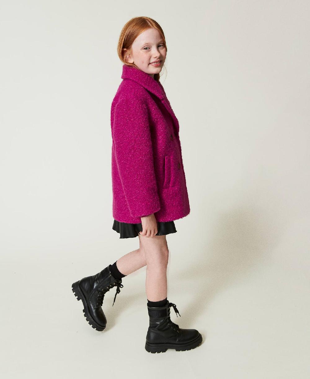 Scee by twin set Cappotto doppiopetto in panno curly Vendite Flash