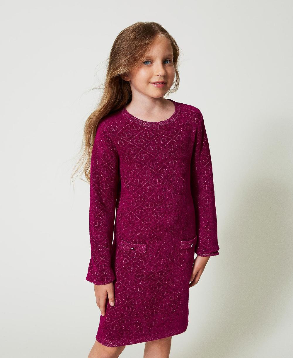 Scee by twin set Abito corto in maglia jacquard con Oval T Negozio