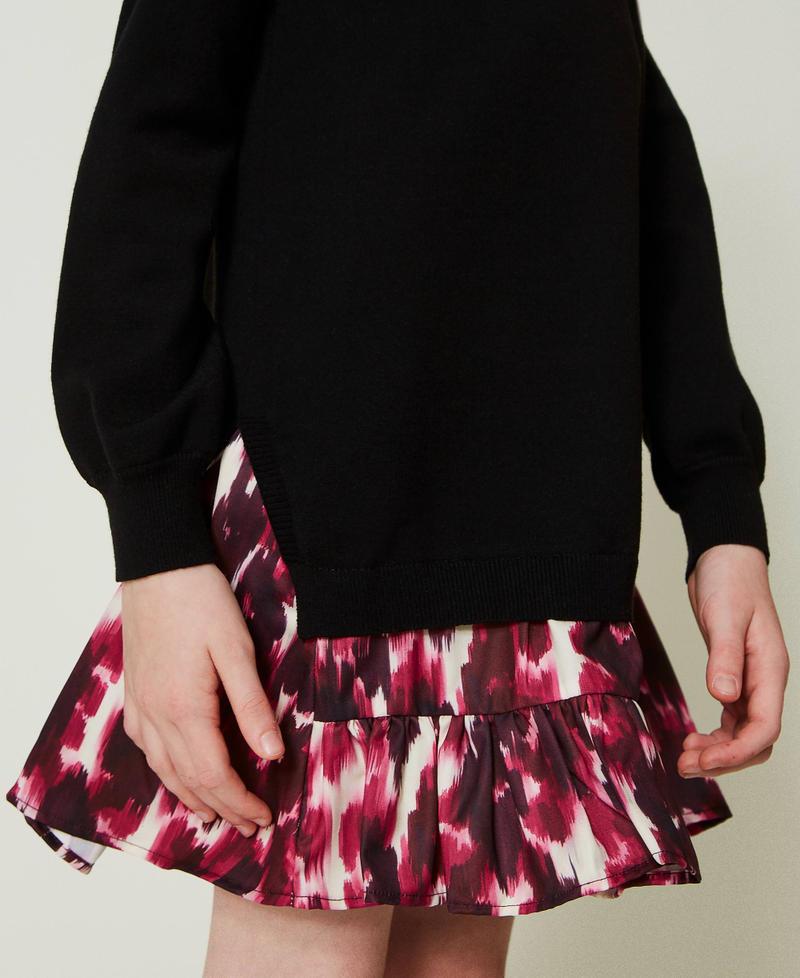 Scee by twin set Abito corto in maglia con inserto stampato Nuova