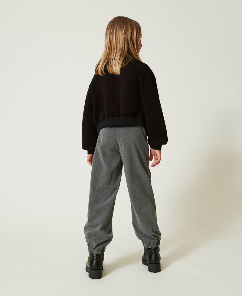 Scee by twin set Pantaloni joggers in flanella con cintura Moda