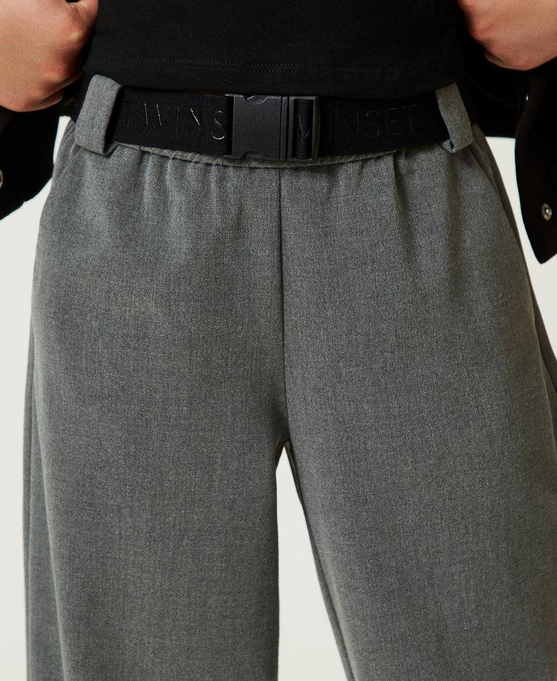 Scee by twin set Pantaloni joggers in flanella con cintura Moda