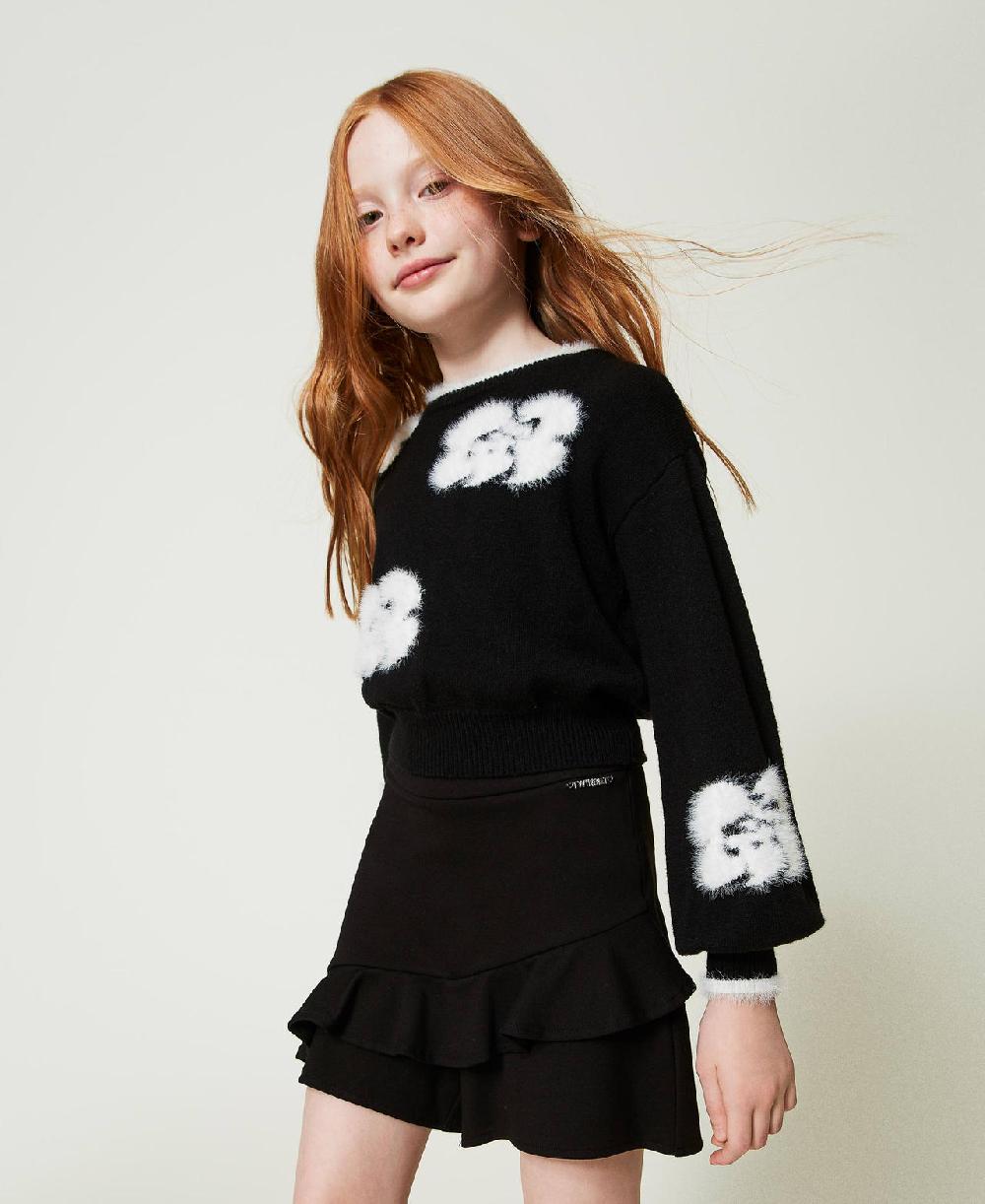Scee by twin set Maglia con fiori a intarsio Vendita